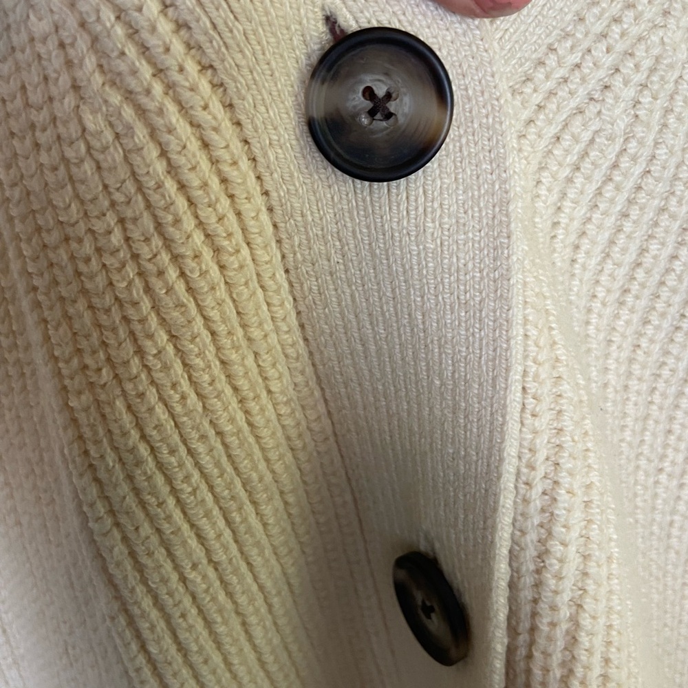 Old Navy Women's Ribbed Knit Buttoned‎ Cardigan Size 2X Cream Boho Accademia - Picture 5 of 11